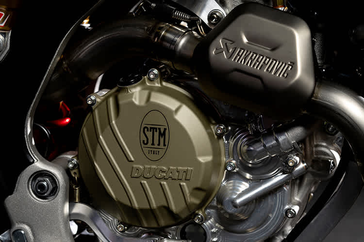Der Motor der Ducati verfügt über desmodromische Ventilsteuerung