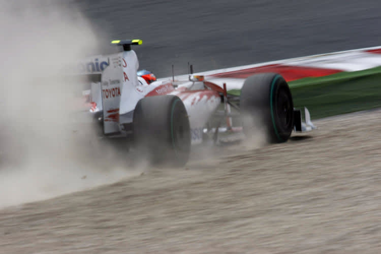 Glocks mit Reifenproblemen neben der Spur