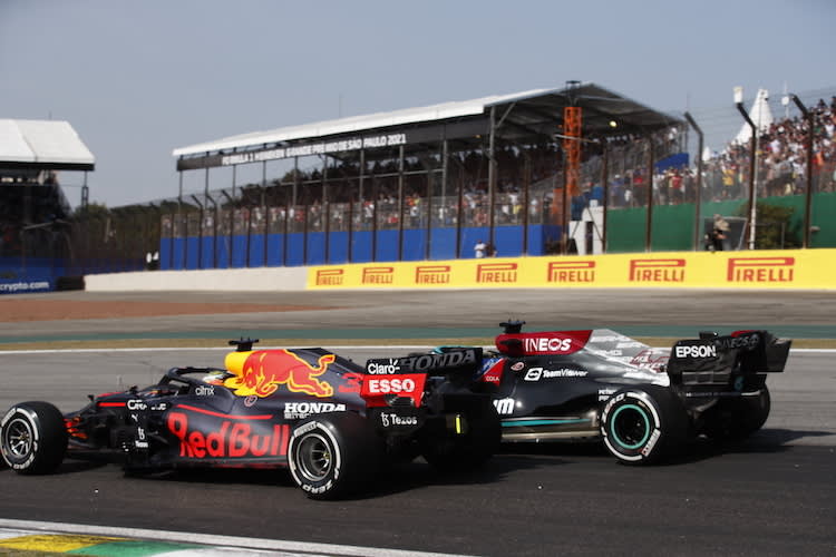 Max Verstappen und Lewis Hamilton