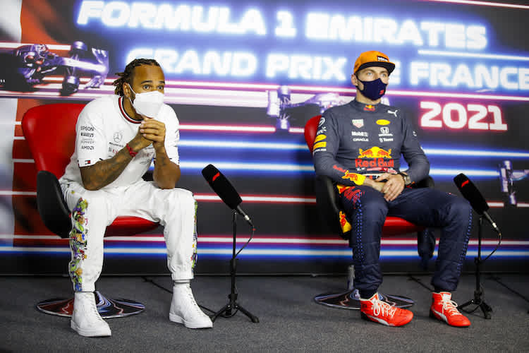 Lewis Hamilton und Max Verstappen