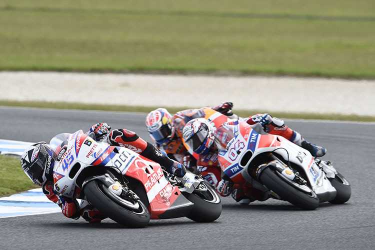 Andrea Dovizioso (4) erlebte in Australien ein Desaster
