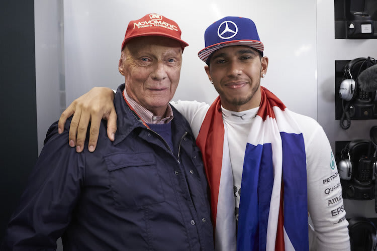 Niki Lauda und Lewis Hamilton