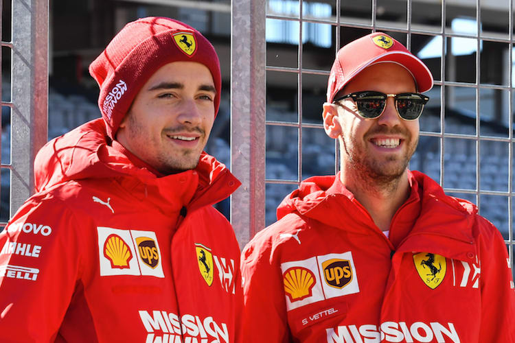 Charles Leclerc und Sebastian Vettel