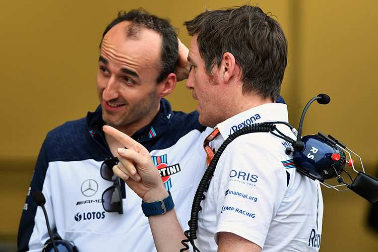 Rob Smedley (rechts) 2018 in Baku mit Robert Kubica