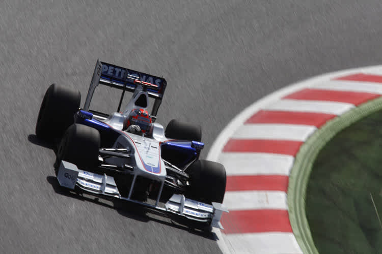 Kubica im BMW-Sauber mit mehr Abtrieb