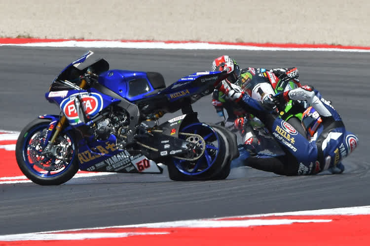 Yamaha kann sich den Reifenschaden an Michael van der Marks Bike nicht erklären