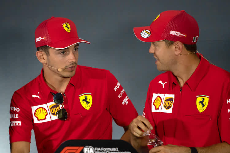 Charles Leclerc und Sebastian Vettel