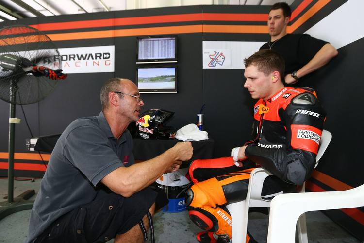 Dirk Debus beim ersten Sepang-Test mit Stefan Bradl