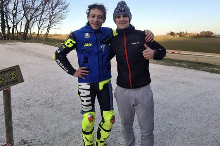 Valentino Rossi (li.) mit Tim Gajser