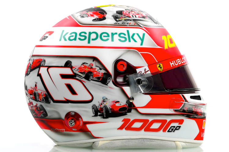 Der neue Helm von Charles Leclerc
