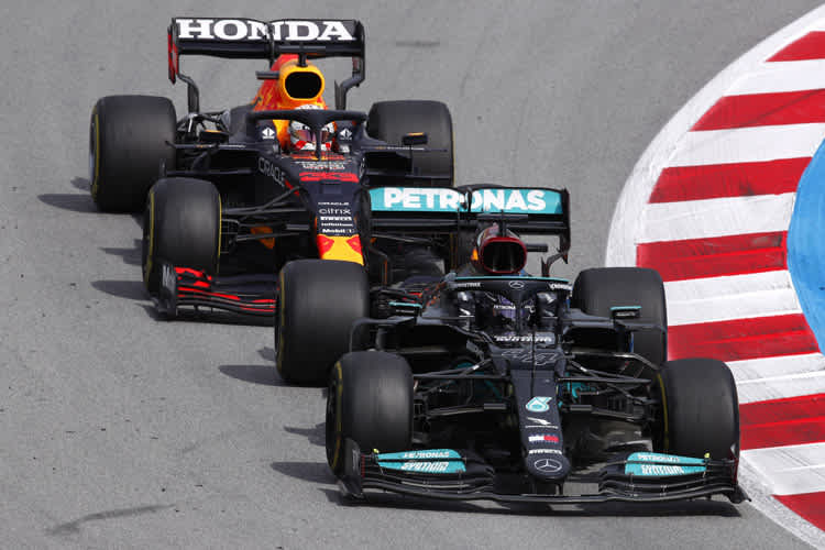 Lewis Hamilton und Max Verstappen