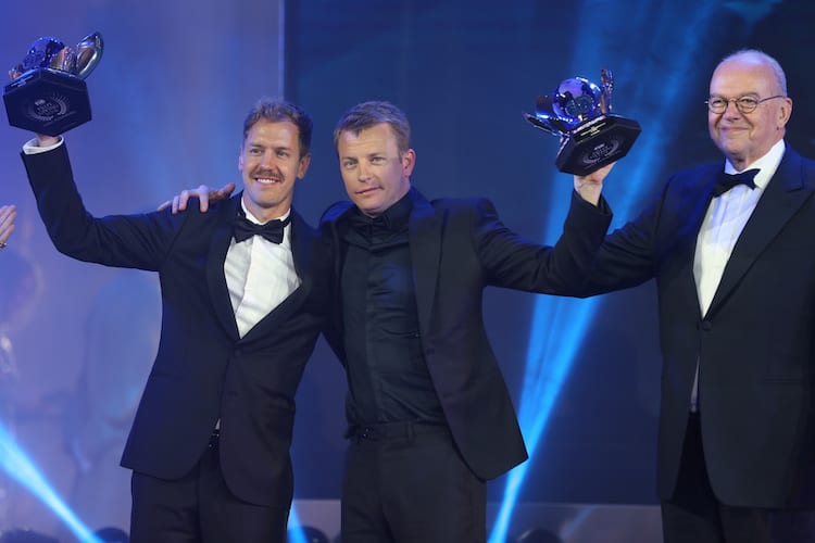 Sebastian Vettel und Kimi Räikkönen bei der FIA-Feier 2018