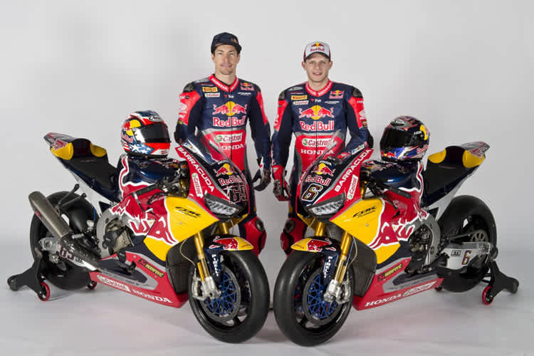 Nicky Hayden (li.) und Stefan Bradl