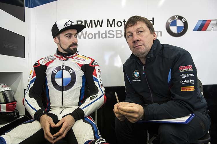 Eugene Laverty (li.) mit Markus Eschenbacher