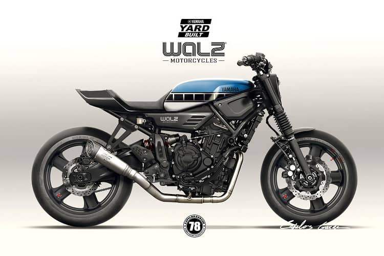 Zeichnung der Interpretation von Marcus Walz auf Basis der Yamaha XSR 700