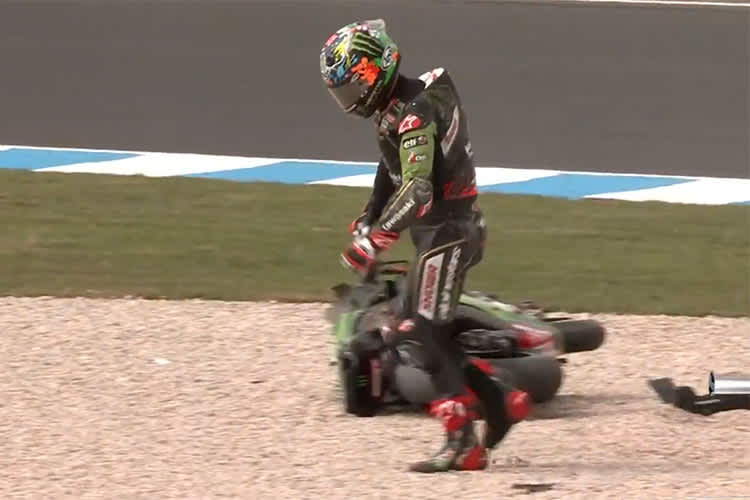 Jonathan Rea nach seinem Crash