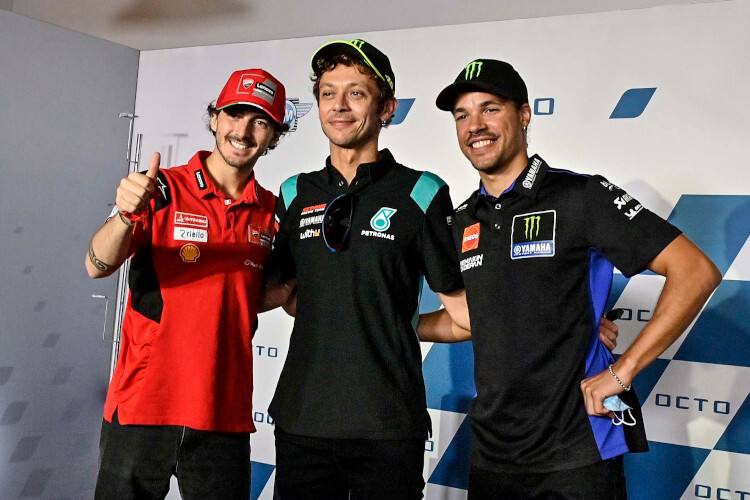 Stolzer Mentor: Pecco Bagnaia, Valentino Rossi und Franco Morbidelli