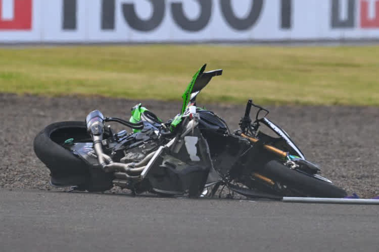 Das blieb von Alex Lowes' Kawasaki übrig