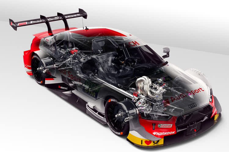 Der RS 5 DTM in einer Durchsichtzeichnung