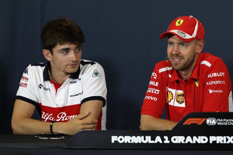 Charles Leclerc und Sebastian Vettel