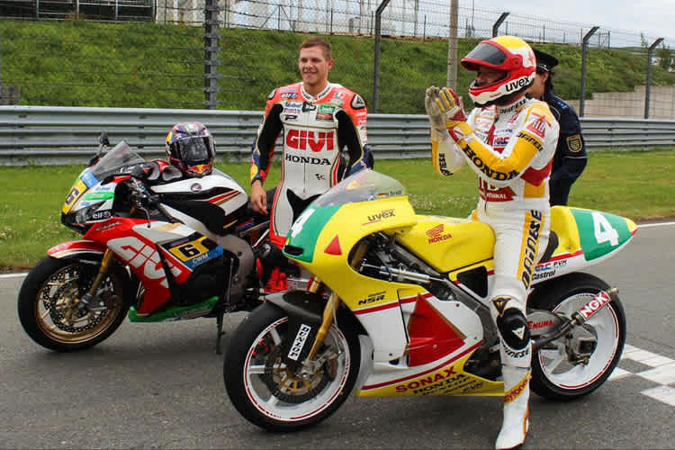 Stefan und Helmut Bradl auf dem Sachsenring