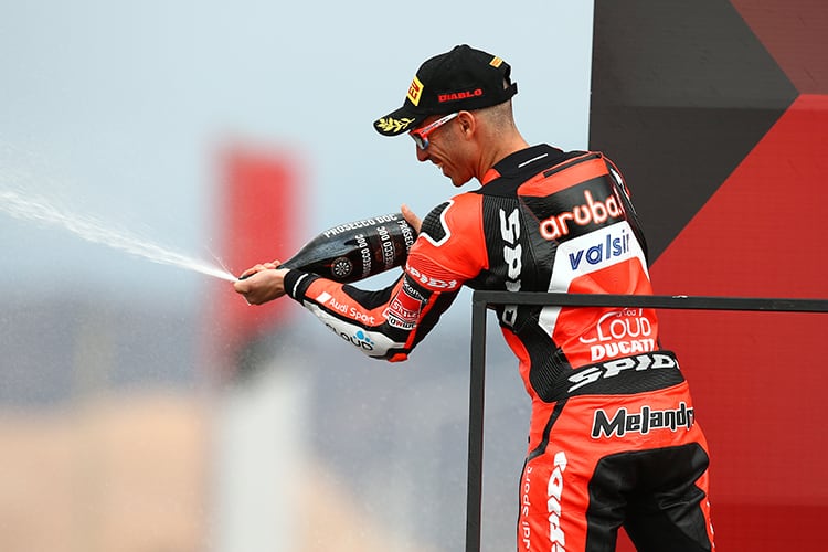 Marco Melandri feierte Platz 2