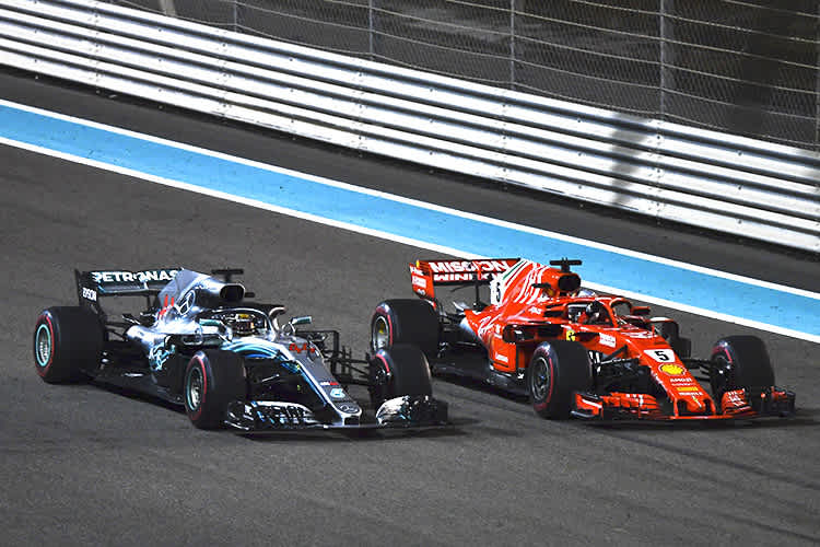 Lewis Hamilton und Sebastian Vettel in Abu Dhabi