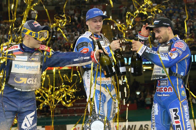 Die Top-3 von Cardiff: Emil Sayfutdinov, Leon Madsen und Bartosz Zmarzlik (v.l.)