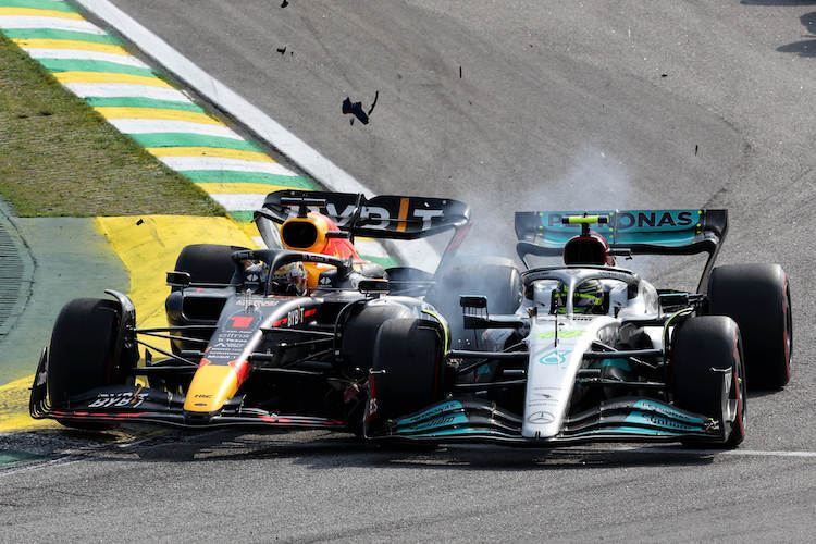 Max Verstappen und Lewis Hamilton
