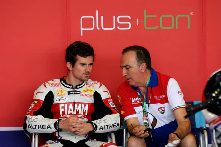 Althea-Chef Genesio Bevilacqua (re.) mit Nico Terol