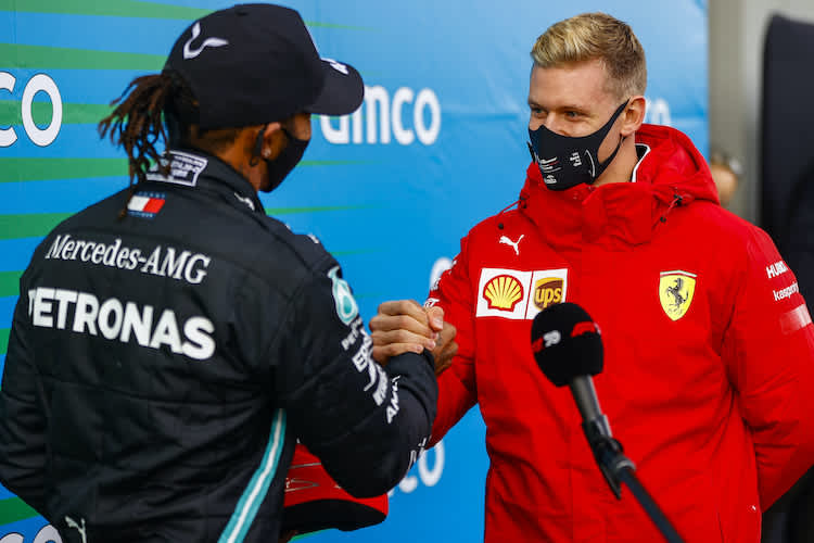 Mick Schumacher mit Lewis Hamilton