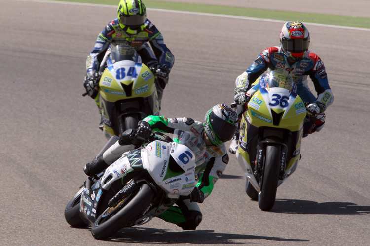 Dominic Schmitter (vorne) hat bereits 22 WM-Punkte erobert