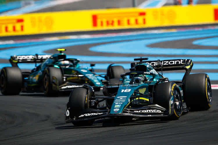 Lance Stroll vor Sebastian Vettel