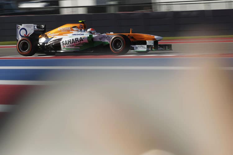 Pechvogel Adrian Sutil wurde im Qualifying zum Grossen Preis der USA von der Technik ausgebremst