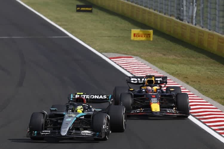 Lewis Hamilton vor Max Verstappen