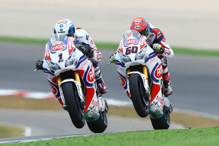 Wie in der WM-Wertung: Sylvain Guintoli vor Michael van der Mark