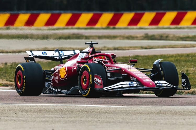 Charles Leclerc in Fiorano mit dem neuen Ferrari SF-25