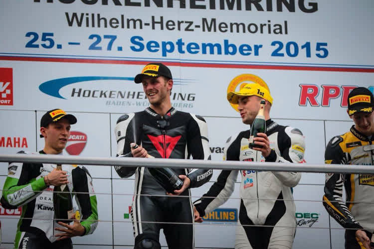 Podium in Hockenheim: Links Dominic Schmitter, in der Mitte Kevin Wahr