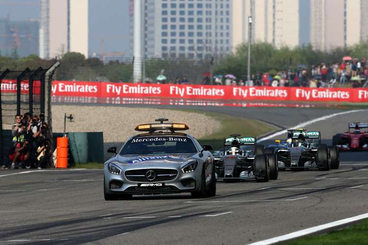 Das Mercedes-Safety-Car in diesem Jahr in China