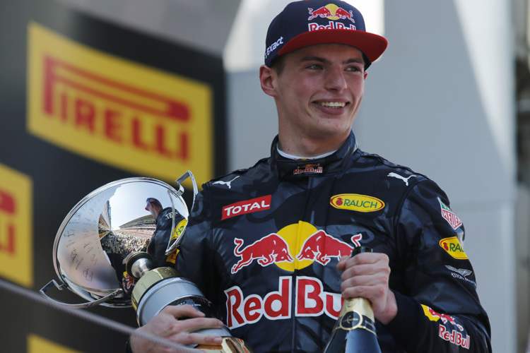 Max Verstappen nach seinem ersten Sieg