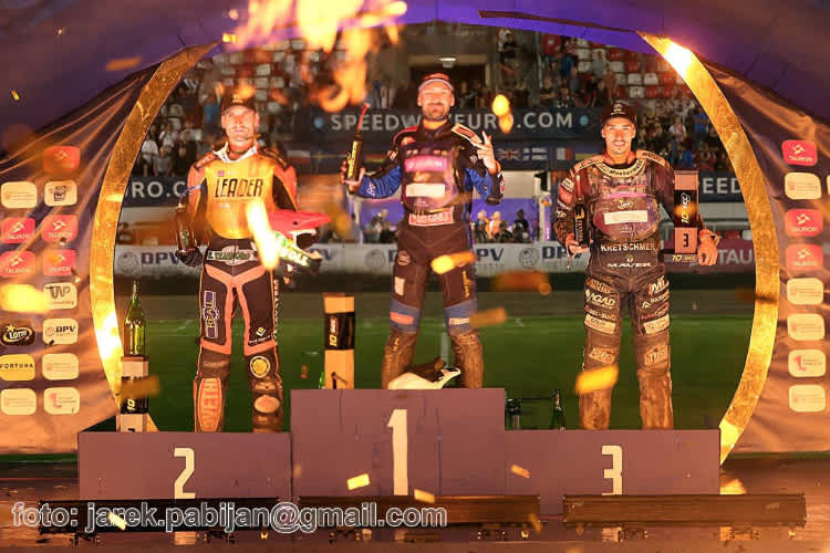 Die Top-3 in Bromberg (v.l.): Mikkel Michelsen, Leon Madsen und Dominik Kubera