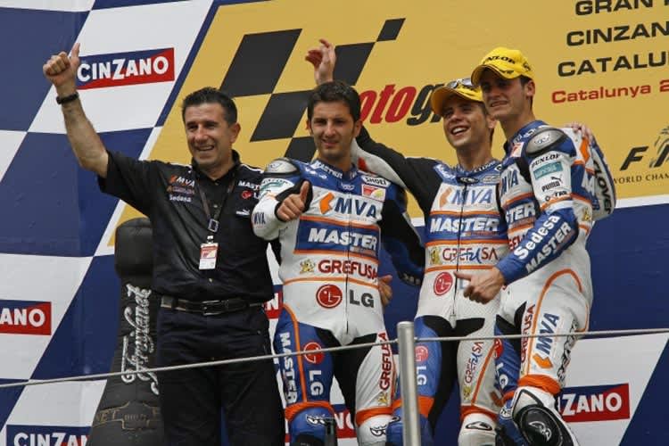 Barcelona 2006: Jorge «Aspar» Martinez mit Héctor Faubel, Álvaro Bautista und Sergio Gadea