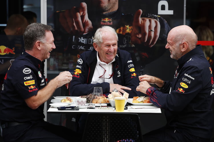 Christian Horner, Helmut Marko und Adrian Newey
