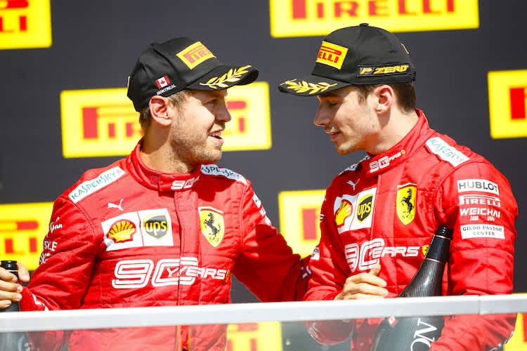 Sebastian Vettel und Charles Leclerc