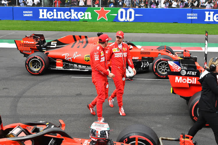 Charles Leclerc und Sebastian Vettel