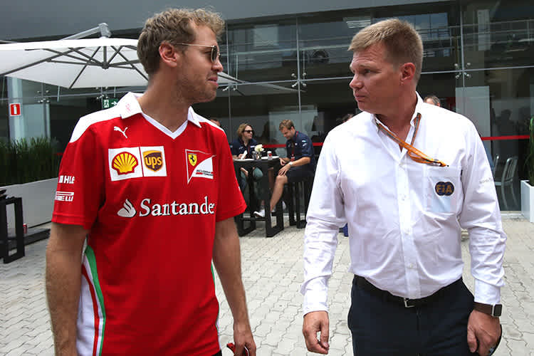 Mika Salo mit Sebastian Vettel in Brasilien 2016