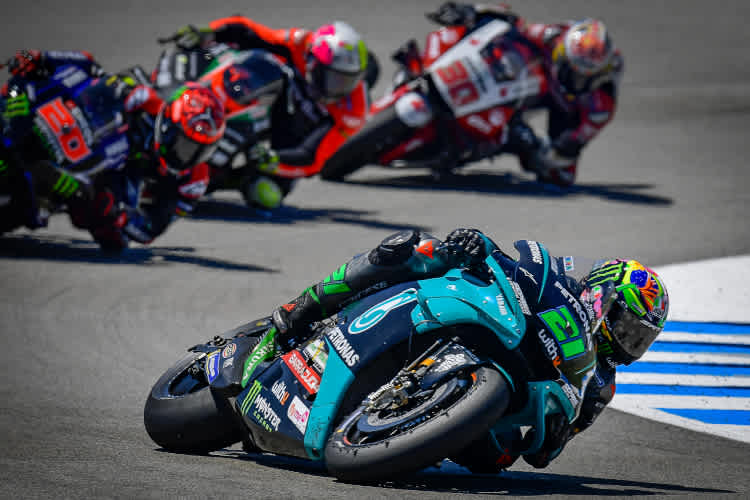 Franco Moribidelli im Spanien-GP, gefolgt von Quartararo, Aleix Espargaró und Nakagami