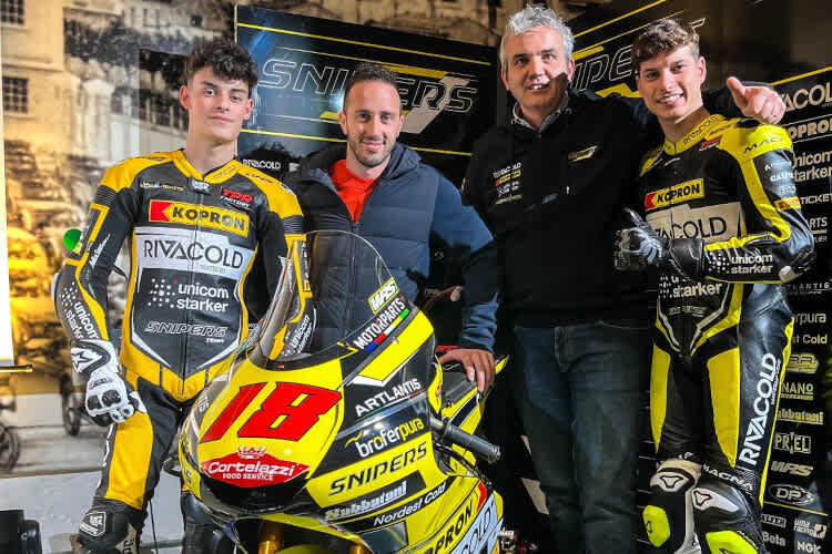 David Almansa, Andrea Dovizioso, Mirko Cecchini und Matteo Bertelle