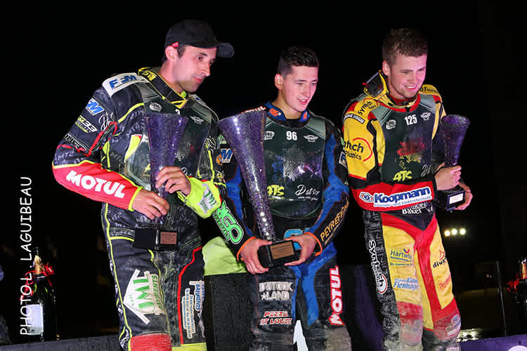 Die Top-3 von Morizes: Mathieu Trésarrieu, Dimitri Bergé und Lukas Fienhage (v.l.)