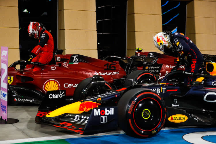 Charles Leclerc und Max Verstappen